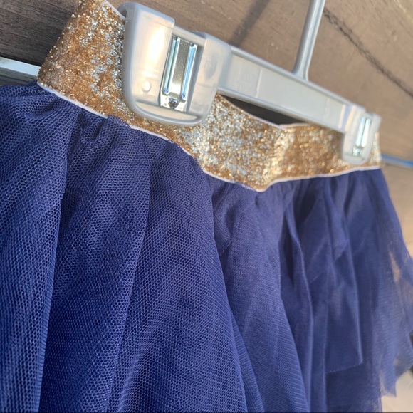 Navy Tulle Skirt with Sparkle Waist Band - Picture 3 of 6